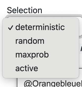 Overview of the selection modes